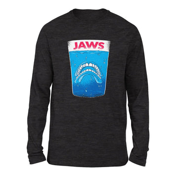 Jaws Teeth Men/Unisex Drop Shoulder Sweatshirt in Dark Grey Heather color